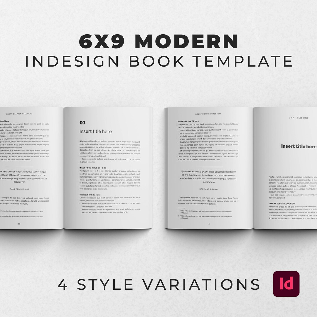 6x9 Modern Indesign Book Layout Template for Self Publishing Etsy 6x9 Modern Indesign Book Layout Template for Self Publishing Etsy