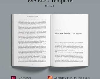 MILI InDesign-boeksjabloon | 6 x 9 binnenpagina's| KDP | Roman | Zelfpublicatie