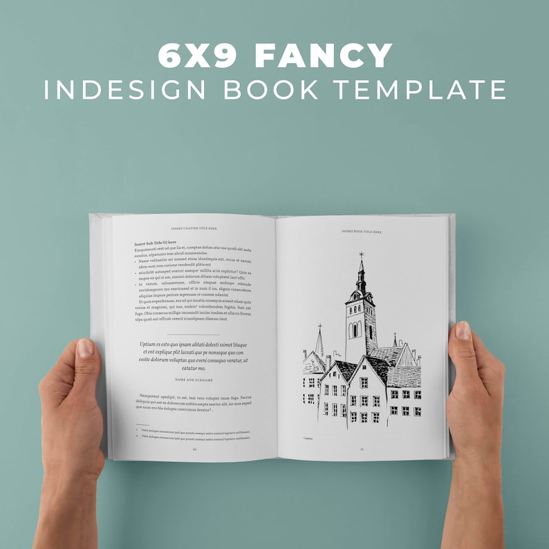 FANCY Indesign Book Template 6x9 Interior Pages Novel Self Publishing
