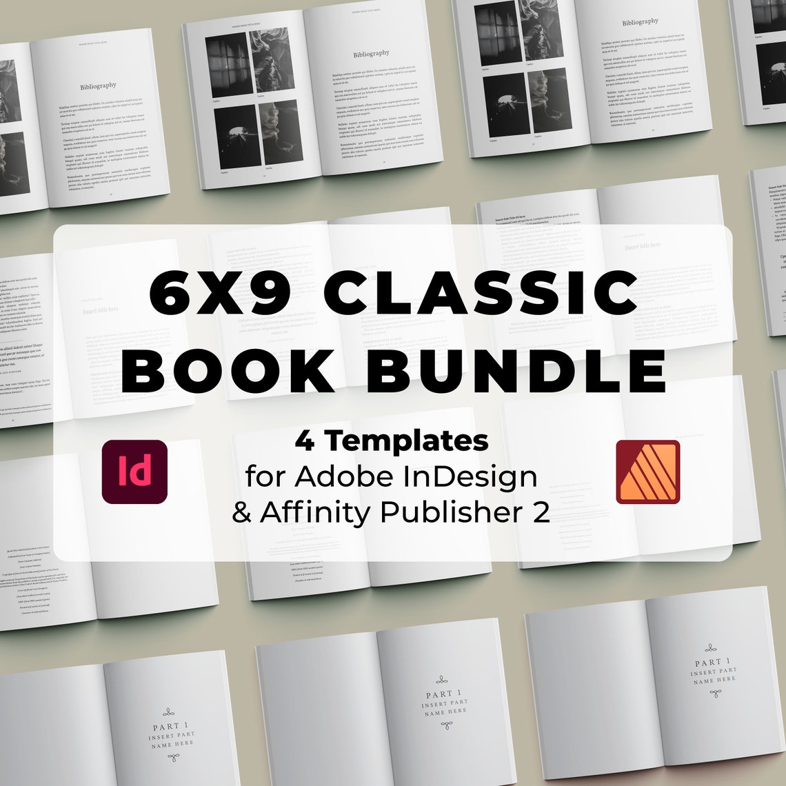 CLASSIC BUNDLE Indesign Book Template | Affinity Publisher | 6x9 ...
