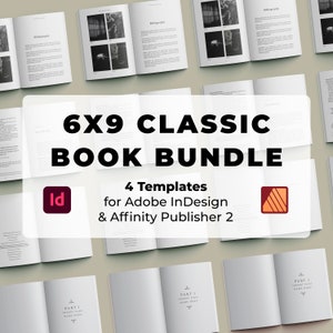 CLASSIC InDesign & Affinity Publisher Book Template Bundle | 6x9 Layout Typesetting | Ideal for Self-Publishing Novels