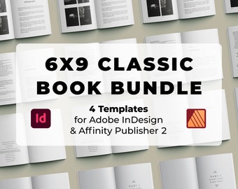 PAQUETE CLÁSICO Plantilla de libro para InDesign / Affinity Publisher / Páginas interiores 6x9 / Novela / Autoedición