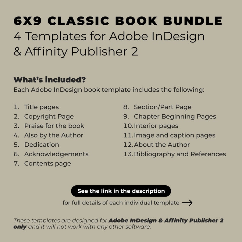 Reference And Citation Example Indesign CLASSIC BUNDLE Indesign Book Template | Affinity Publisher | 6x9 ...