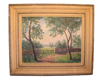 Tableau Vintage d'un paysage rurale