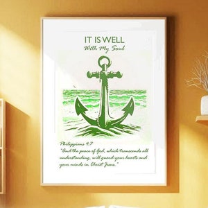 It Is Well With My Soul Poster: Retro Christian Wall Art (Digital Download)