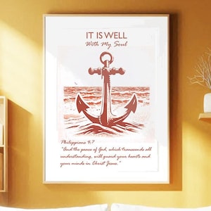 It Is Well With My Soul Poster: Retro Christian Wall Art (Digital Download)