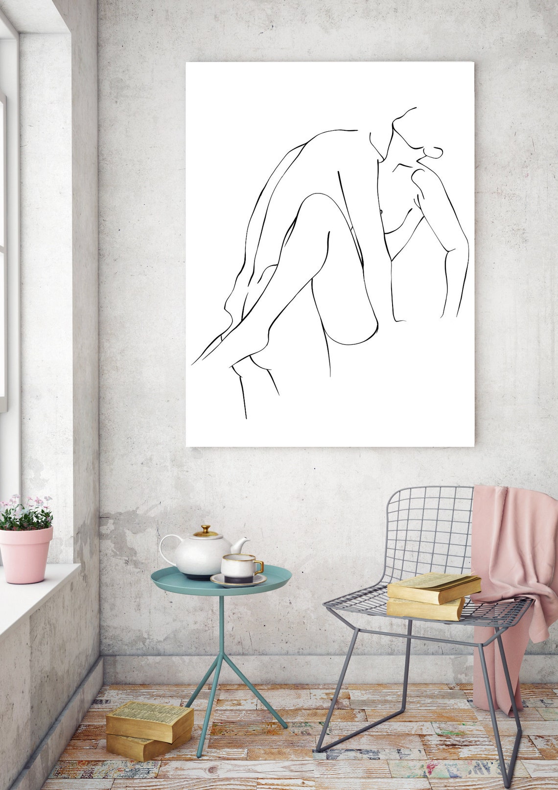 Relationship Erotic Line Art | Sexual Wall Art | Minimalist Printable