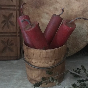 Handmade Beeswax Tavern Candles Cranberry