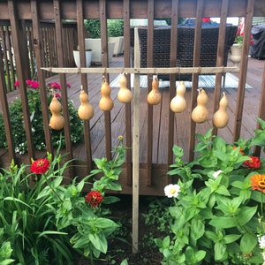 Tobacco Stick Gourd Cross Primitive Accent Rustic Cabin Garden Flower Bed