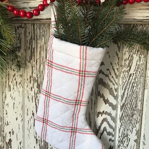 Red Green Ticking Stripe Stocking