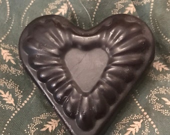 Black Wax Hearts Hand Poured Scented Heart Accent Valentines Handmade Bowl Trencher