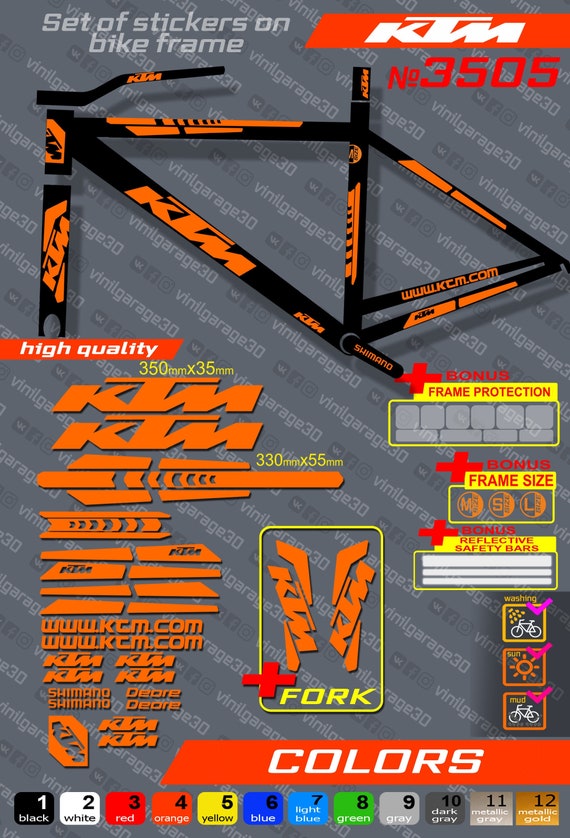 KTM Bike Stickers ALL COLORS Available Complete Set on the Etsy