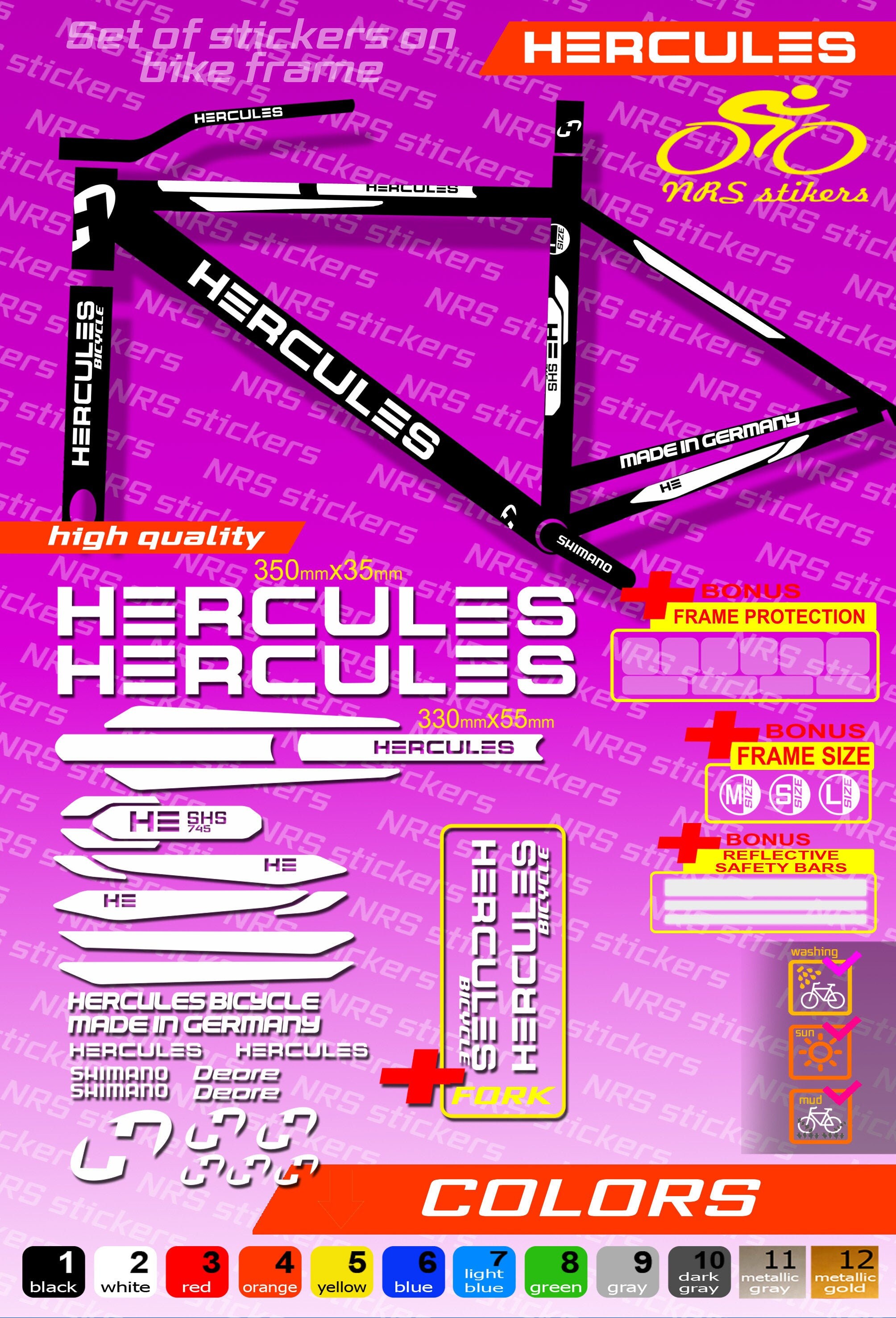 hercules cycle stickers online