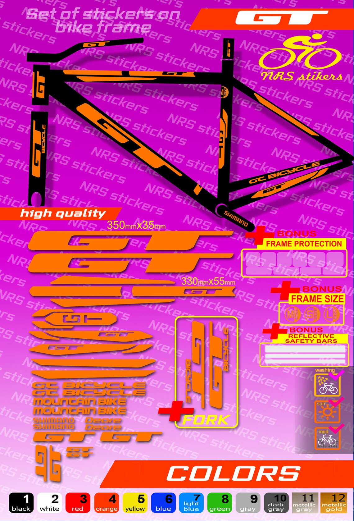 gt bicycle decals