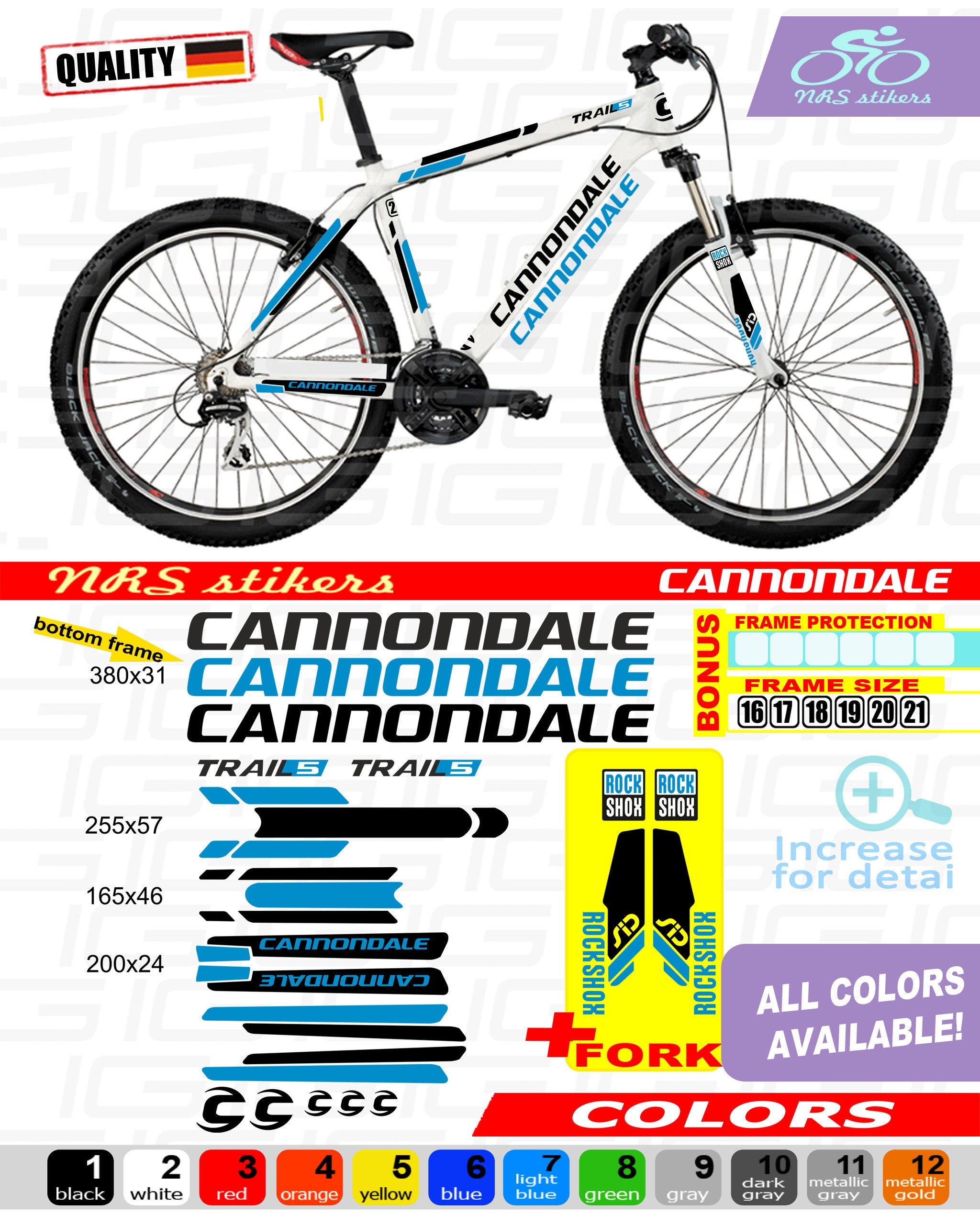 CANNONDALE bike stickers ALL COLORS available complete set Etsy
