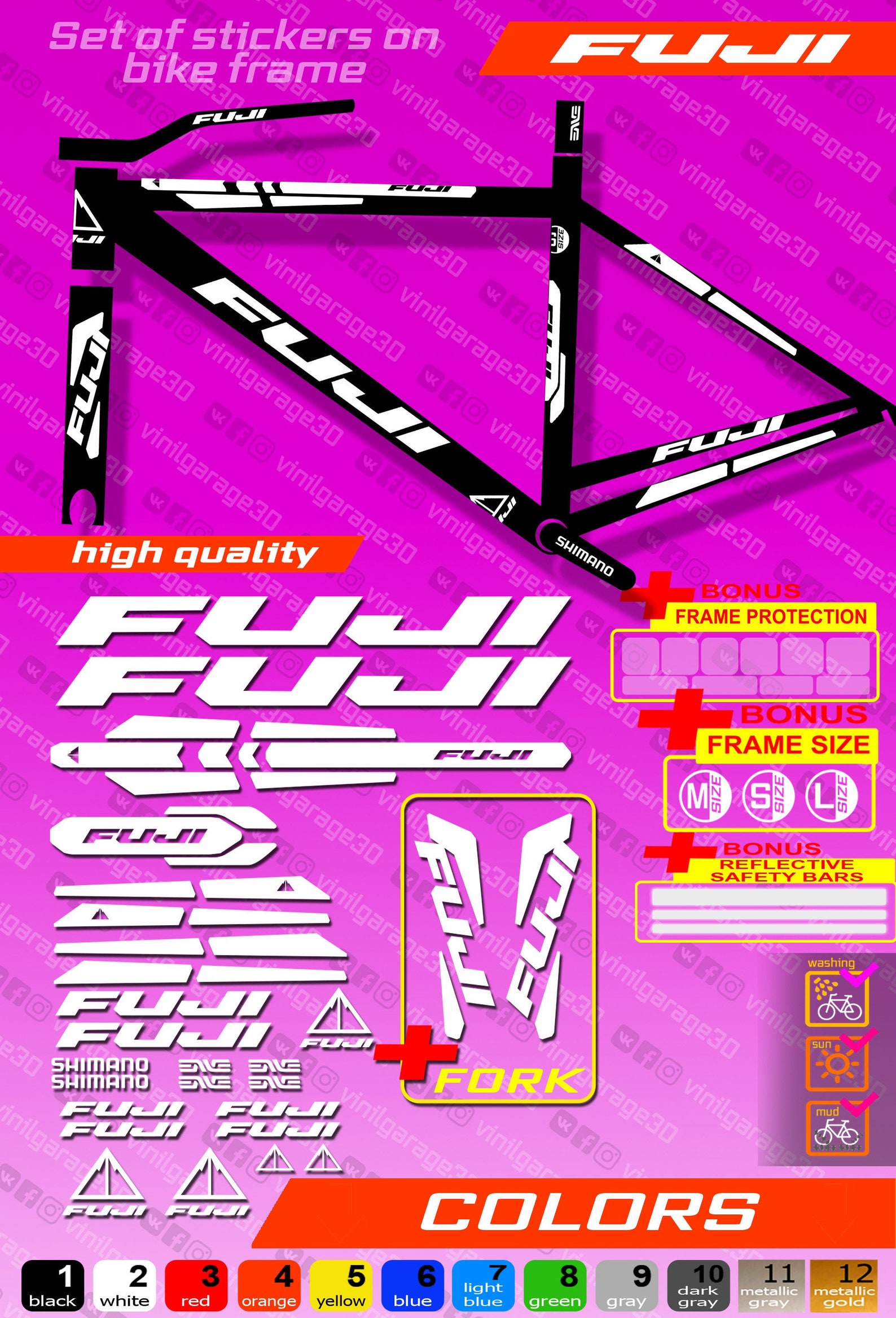 fuji bike stickers