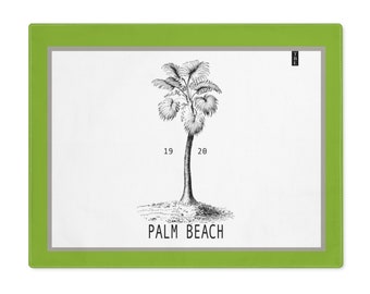 Rectangular Placemat/ table set - Botanic tropical palm tree 4 -  green/taupe  - home decor