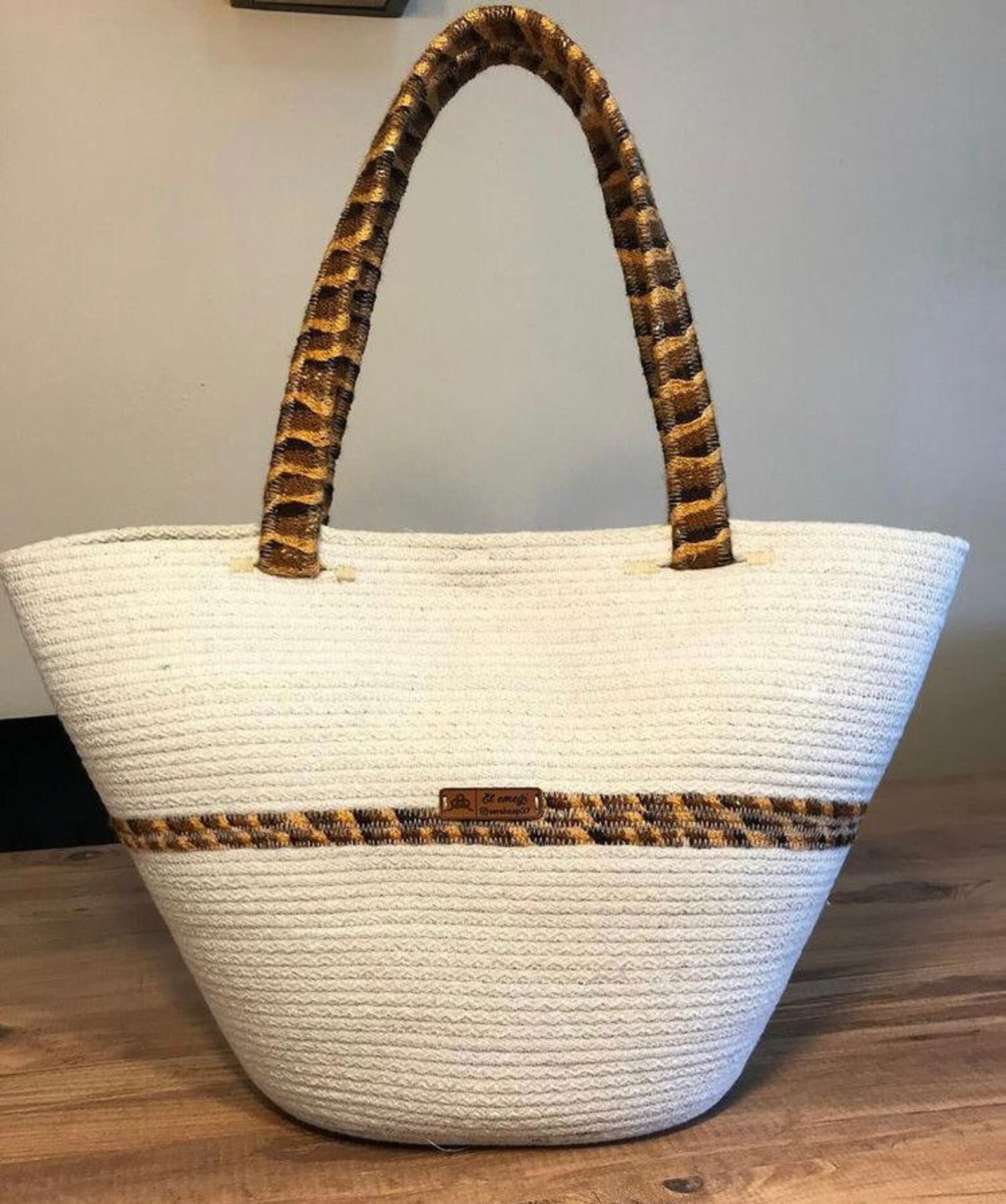 Cotton cord bag handbag women shoulder bag Etsy