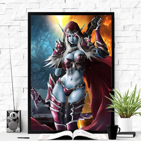 WOW, Sylvanas Windrunner Poster, World of Warcraft, Warcraft Poster, Warcraft Wall Art, Wall Art, Sylvanas Windrunner, Warcraft Gift