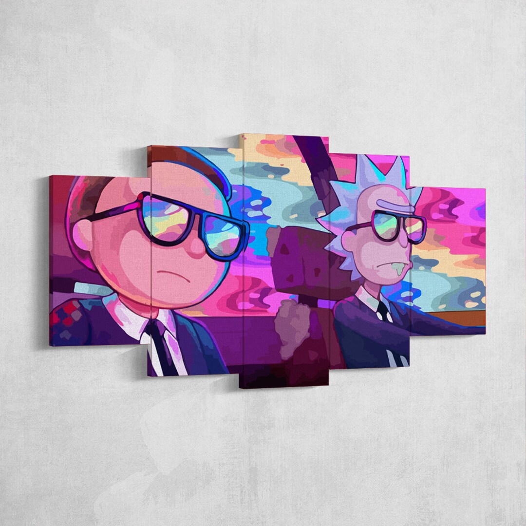 Rick and Morty 5 Piece Canvas, Rick and Morty Poster, Rick and Morty Wall Decor Art, Rick and