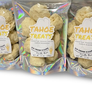 Freeze Dried Vanilla Bean Ice Cream Scoops - Astronaut Ice Cream - Homemade Crunchy Candy