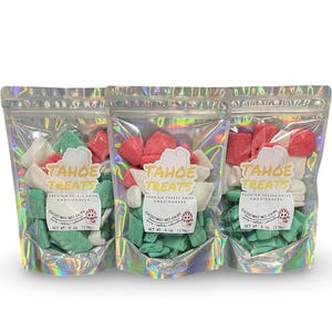 Freeze Dried Fruit Chips Christmas Mix - Limited Edition Watermelon Mystery Cherry Flavor - Homemade Crunchy Candy