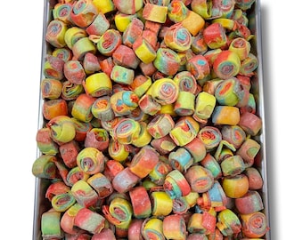 Tropical Fruit Crunch Bites - Freeze Dried Strawberry and Tropical - Trending Homemade Crunchy Candy