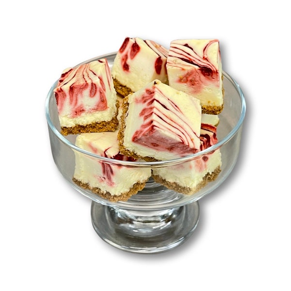 Freeze Dried Strawberry Swirl New York Cheesecake Mini Treats!