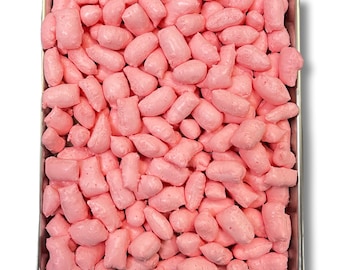 Freeze Dried Tangy Taffy Puffs - Strawberry Flavor - Homemade Crunchy Candy