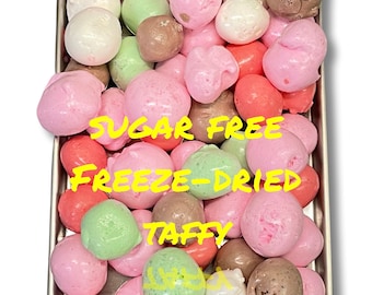 Freeze Dried Sugar Free Salt Water Taffy Keto Misc Flavors - LARGE BAG - Homemade Crunchy Candy