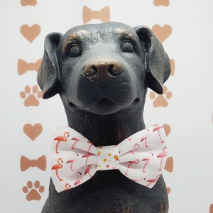 Flamingo dog bow, Pink Flamingo bow, Preppy dog bow