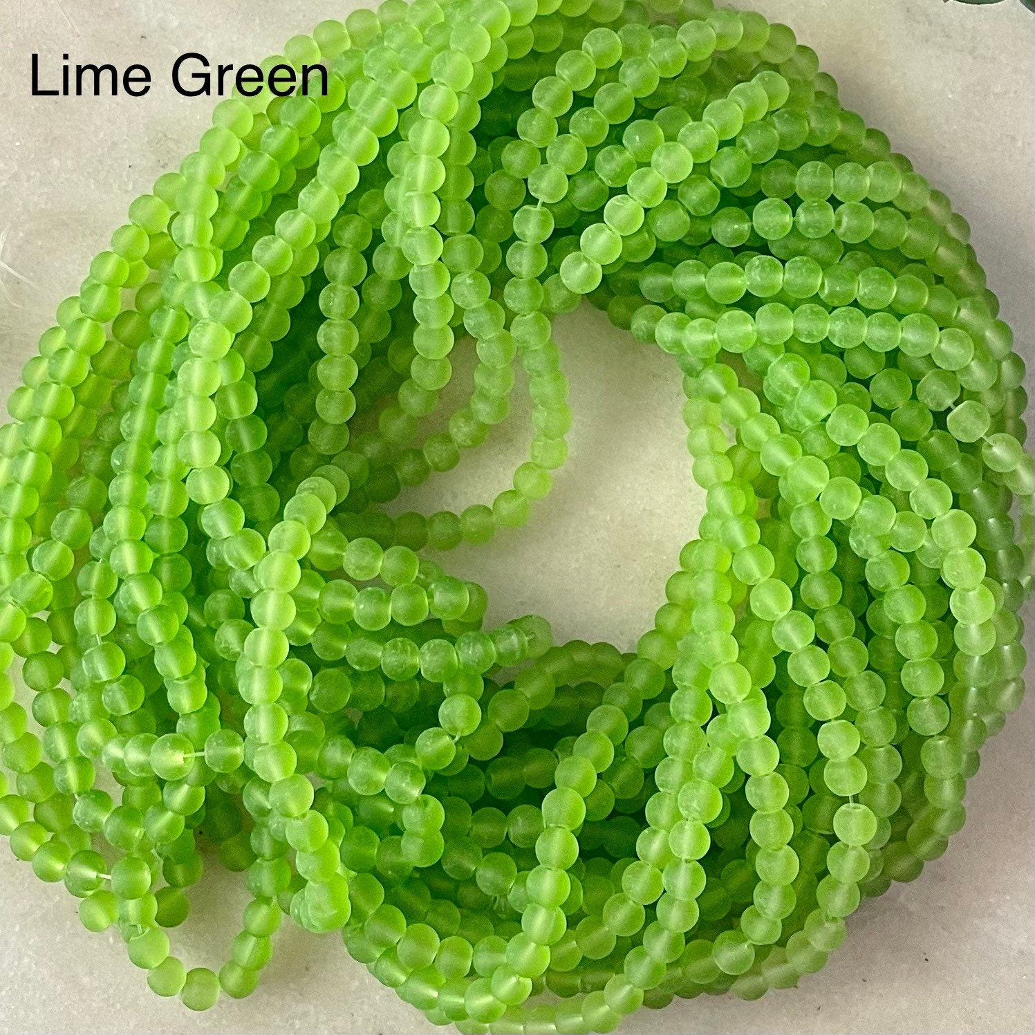 6mm Frosted Glass Bead 31 Inch Strand / Approx 140 Beads/ 6mm Etsy