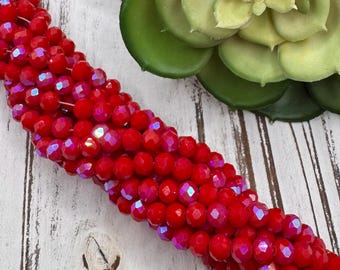 Red Pearl 6mm Faceted Round Plastic Beads (600pcs