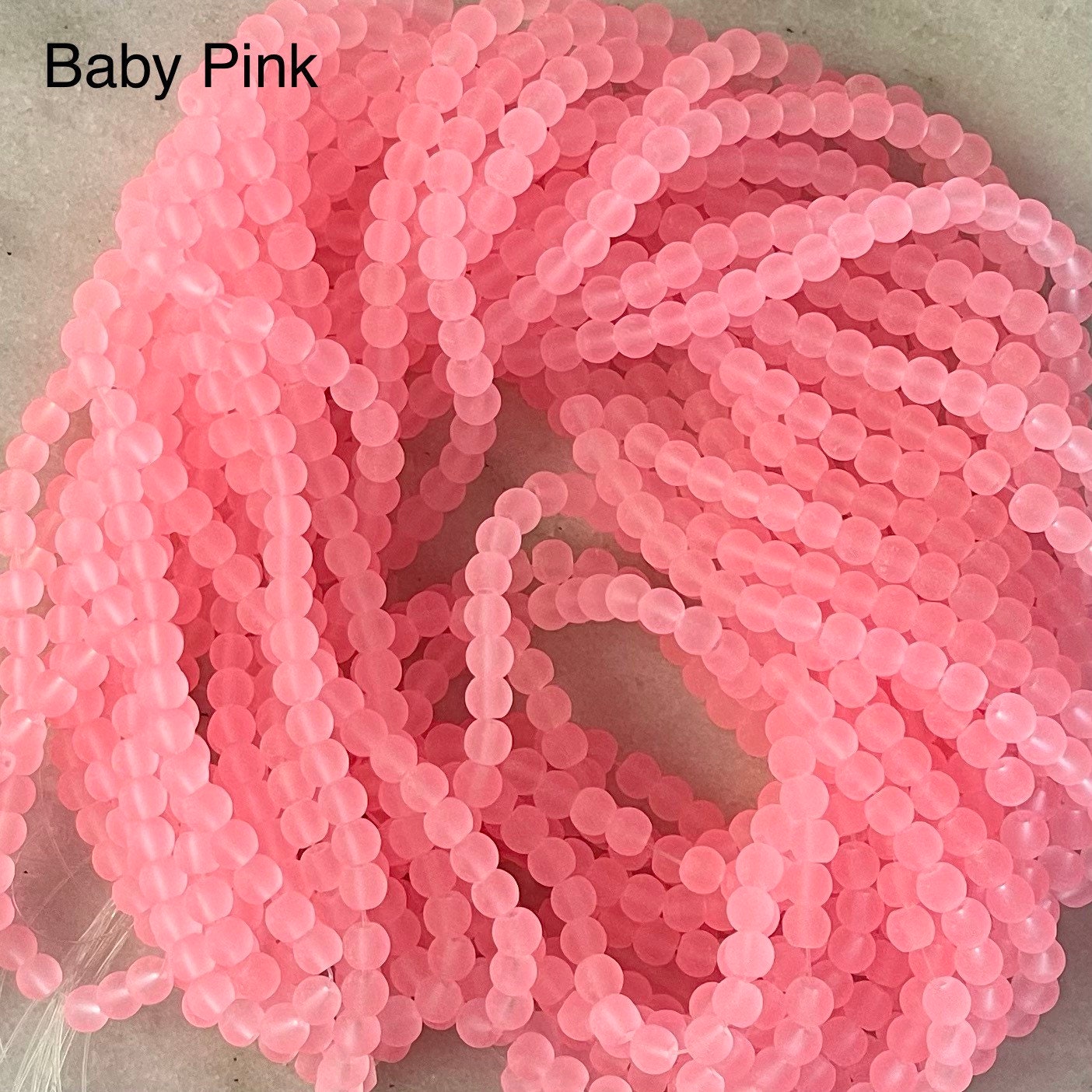 6mm Frosted Glass Bead 31 Inch Strand / Approx 140 Beads/ 6mm Etsy