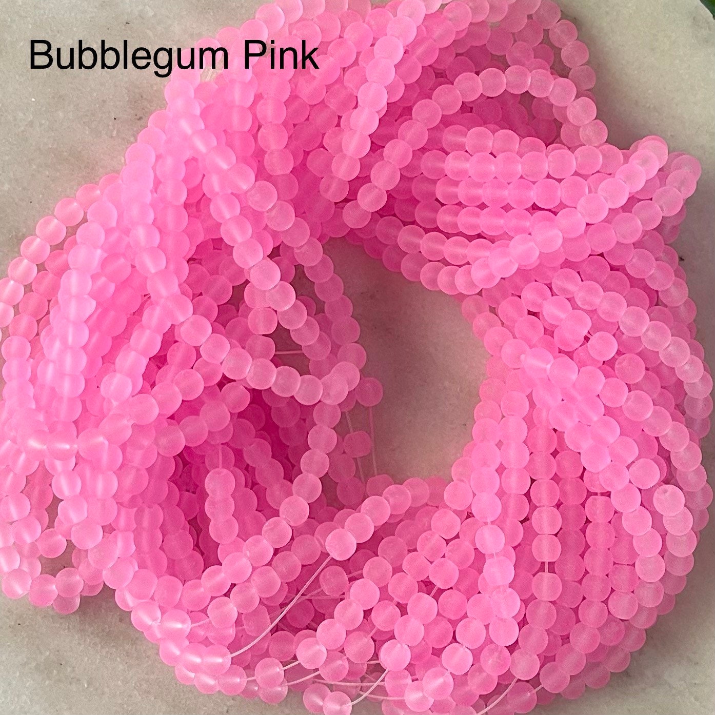 6mm Frosted Glass Bead 31 Inch Strand / Approx 140 Beads/ 6mm Etsy