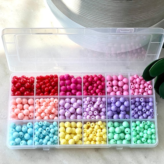 craft beads set plastic rainbow beads