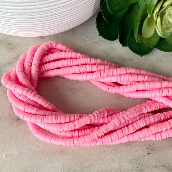 6.5 mm フラミンゴ ピンク ヘイシ 17.25 インチ ストランド