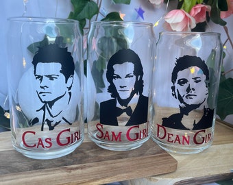 Dean Sam Winchester Castiel Girl Bicchiere da caffè freddo Supernatural