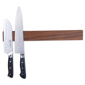 Kurouto Kitchenware Walnut Magnetic Knife Block -16 Inch -Made in the USA