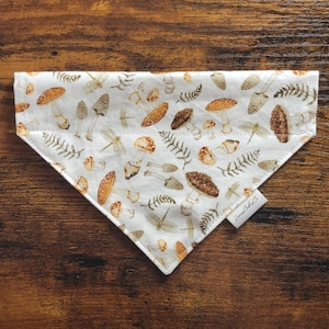 Mushroom Forest Dog Bandana | personalized cat bandana | over the collar pet bandana | scrunchie bandana | tie up