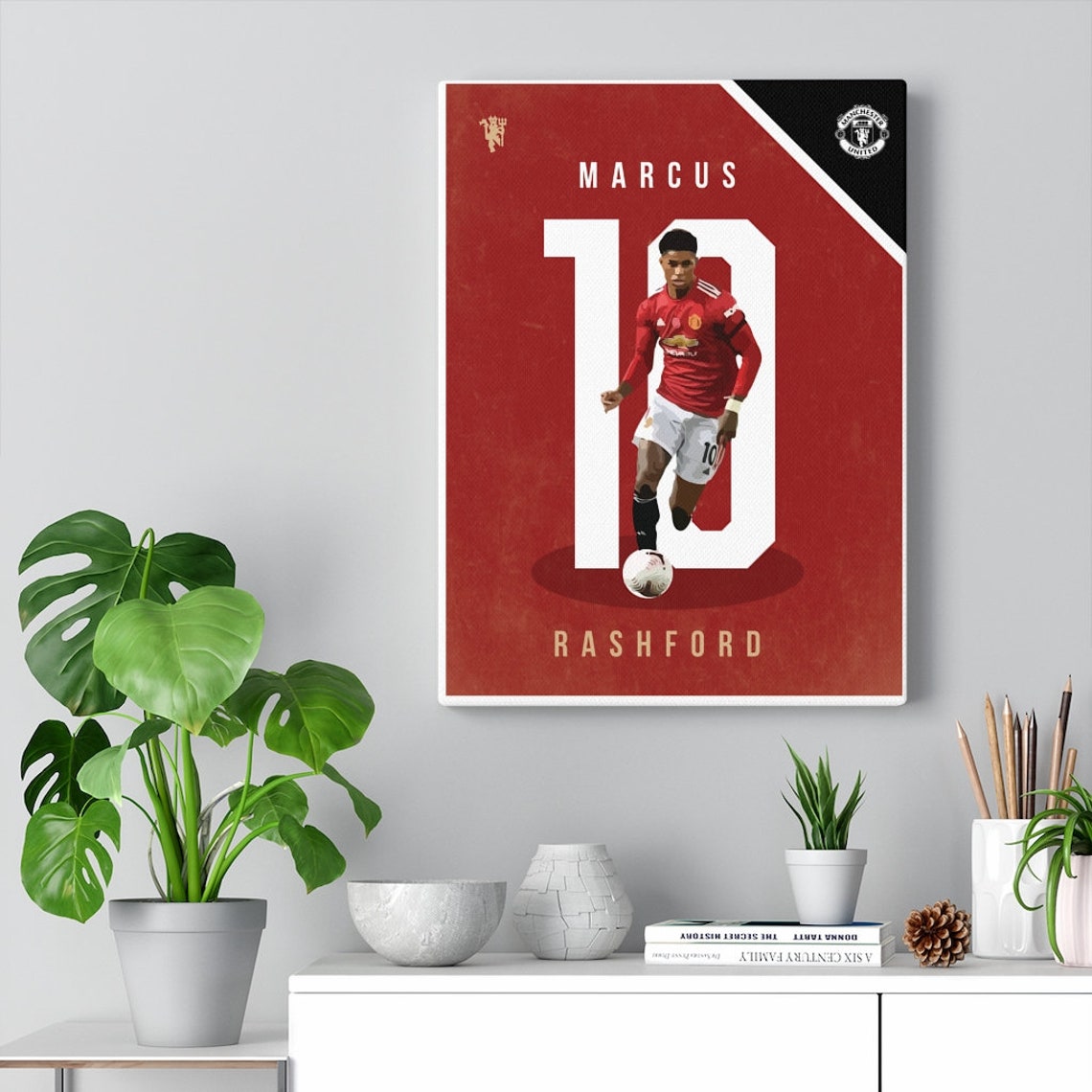 Manchester United Canvas Prints Marcus Rashford Etsy