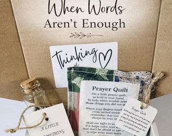 Sympathy Gift Box for Loss, Thinking of You Gift, Christian Comfort Gift, Bereavement Care Package, Prayer Quilt Faith Gift for Women