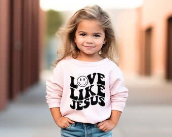 Moletom infantil Love Like Jesus: camiseta cristã da moda
