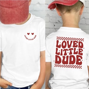 Loved Little Dude, Valentijnsdagshirt voor kinderen, schattig jongensshirt, trendy valentijnssweater, valentijnsshirt peuter, Valentijnsdag-T-shirt jongens