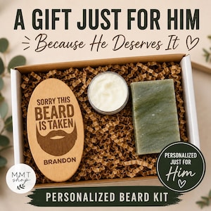 Kit de cuidado de barba para el Día del Padre, juego de cepillos de barba personalizados para papá