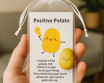 Positive Potato Pocket Token Encouragement Gift Funny Mental Health Support Tiny Affirmation for Anxiety Self Care Stocking Stuffer