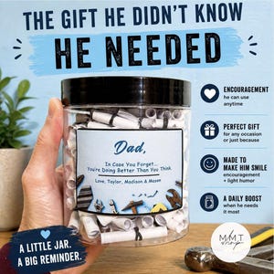 Fars dag-present till pappa, anledningar till att jag älskar dig pappaburk, present från barn, personlig pappapresent, sentimentalt minne