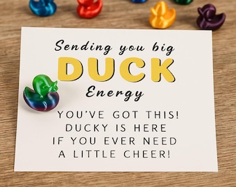 Pocket Duck Gift | Emotional Support Duck Token | Funny Encouragement Card | Cute Mini Animal Gift | You’ve Got This Happy Mail
