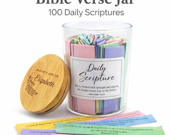 Bible Verse Jar Daily Scripture, Personalized Prayer Jar, Christian Encouragement Gift, Read Me When Jar