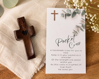 Christian Sympathy Gift, Pocket Cross with Card, Thinking of You Gift for Friend, Bereavement Gift, Memorial Keepsake for Loss of Loved One